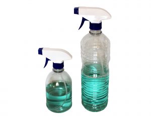 Botellas de PET transparente con atomizador